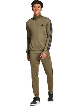 Adidas Sportswear Tricot Track Suit Ανδρικό Σετ Φόρμας με Λάστιχο Χακί JI8854