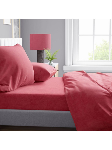 Dimcol Σεντόνι Υπέρδιπλο Βαμβακερό 220x240 Shadow 23 Red