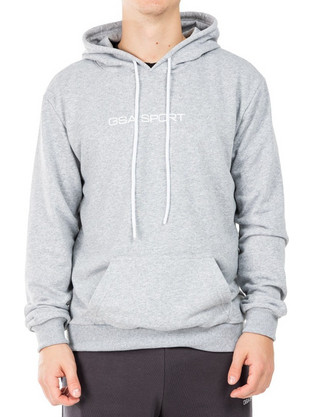 GSA Sport Logo Hoodie Ανδρικό Αθλητικό Φούτερ με Κουκούλα Γκρι 28-1404