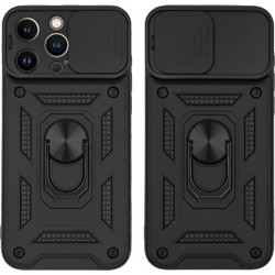 Sonique Ring Armor CamPro Back Cover Black (iPhone 13 Pro Max)