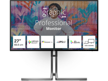 AOC U27U3CV IPS HDR Monitor 27" 3840x2160 4K UHD 60Hz 4ms