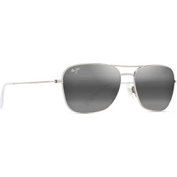 Maui Jim 675-17A Ανδρικά Γυαλιά Ηλίου Aviator Μεταλλικά Ασημί με Μαύρο Φακό