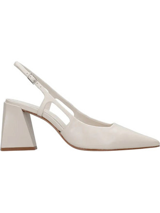 Schutz Γόβες Slingback Λουστρίνι με Χοντρό Χαμηλό Τακούνι Εκρού S2145400060001