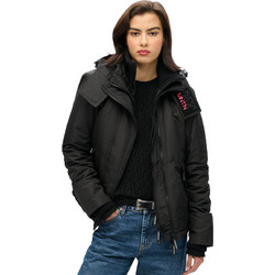 Superdry Γυναικείο Μπουφάν Χειμωνιάτικο Softshell Μακρύ Μαύρο W5011747A-02A