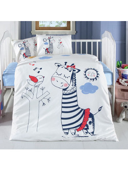Beauty Home Art 5618 Σετ Βρεφικά Σεντόνια Κούνιας Βαμβακερά 100x150 Light Blue