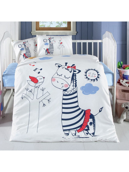 Beauty Home Art 5618 Σετ Βρεφικά Σεντόνια Κούνιας Βαμβακερά 100x150 Light Blue
