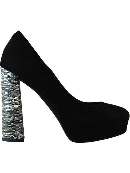 Jeffrey Campbell Delizia Γόβες με Χοντρό Ψηλό Τακούνι & Φιάπα Μαύρες 007928