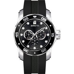 Invicta Pro Diver Ανδρικό Ρολόι με Μαύρο Καουτσούκ Λουράκι 45721