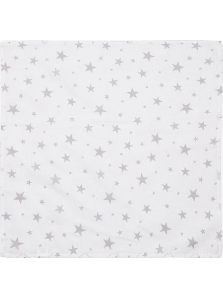 Lorelli Stars Πάνα Αγκαλιάς από Μουσελίνα Λευκή Γκρι 80x80cm