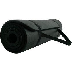Welfit Στρώμα Γυμναστικής Yoga / Pilates Μαύρο με Ιμάντα Μεταφοράς 183x60x1cm