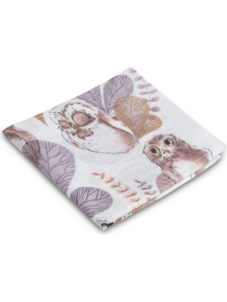 Sensillo Eagle Owls Πάνα Αγκαλιάς από Μουσελίνα Λευκή 80x70cm 09822