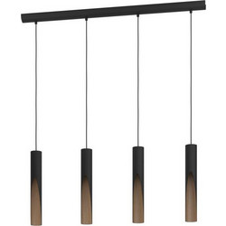 Eglo Barbotto Κρεμαστό Φωτιστικό Οροφής Ράγα Πολύφωτο LED με Θερμό Λευκό Φως Καφέ 901733