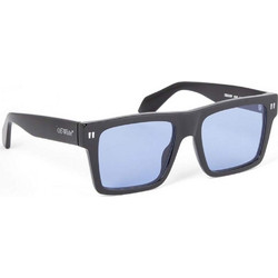 Off White OERI109C99 PLA0011040 Ανδρικά Γυαλιά Ηλίου Τετράγωνα Κοκάλινα Μαύρα με Μπλε Φακό