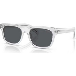 Prada PRB12S 12R07T Ανδρικά Γυαλιά Ηλίου Τετράγωνα Κοκάλινα Διαφανή με Μαύρο Φακό