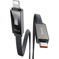 Mcdodo CA-4960 Braided Flat USB-C to Lightning Cable 36W 1.2m Black 6921002649605