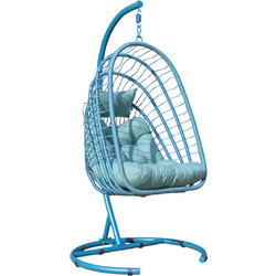 Swing Κρεμαστή Κούνια Φωλιά Wicker Μπλε 01-00-2866