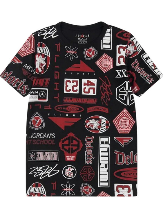 Jordan Παιδικό T-Shirt Κοντομάνικο Μαύρο Κόκκινο 95D621-023