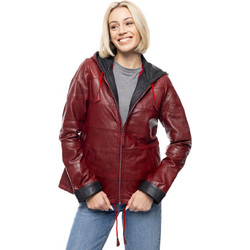 Leather 100 Γυναικείο Μπουφάν Δερματίνη Μακρύ Μπορντό 49-W-1123-W9