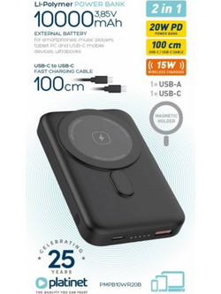 Platinet Wireless Magsafe Power Bank 10000mAh 20W Black