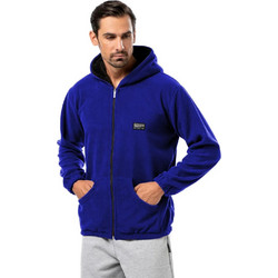 Bodymove Ανδρική Ζακέτα Fleece με Κουκούλα και Φερμουάρ Royal Blue 1375-6