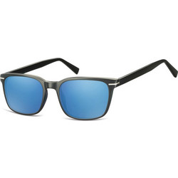 Sunoptic SRB-CP119 Ανδρικά Γυαλιά Ηλίου Τετράγωνα Κοκάλινα Μαύρα με Μπλε Φακό