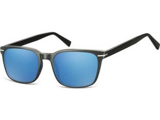 Sunoptic SRB-CP119 Ανδρικά Γυαλιά Ηλίου Τετράγωνα Κοκάλινα Μαύρα με Μπλε Φακό