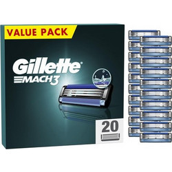 Gillette Mach 3 Ανταλλακτικά Ξυραφάκια με 3 Λεπίδες & Λιπαντική Ταινία 20τμχ