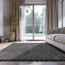 Lino Home Doux Χαλί Ορθογώνιο Γούνινο 160x230cm Dark Grey 7000002411