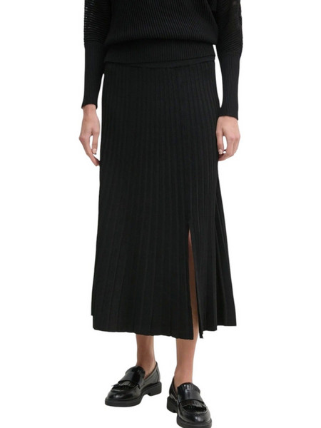 DKNY Μακριά Φούστα Πλεκτή Ψηλόμεση Κλος Μαύρη P4JRAT77-BLK