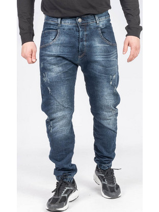 Back2Jeans Ανδρικό Τζιν Παντελόνι Ελαστικό Κανονική Εφαρμογή Navy Μπλε M8