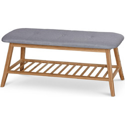 Diommi Παπουτσοθήκη Σκαμπό Bamboo Φυσικό Χρώμα M44xΠ30xY100cm 60-21842