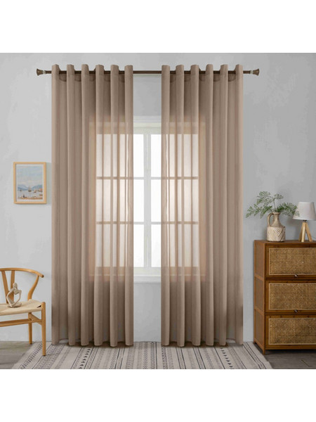 My Home Luxury Κουρτίνα Παραθύρου Βουάλ με Τρουκς 270x270 A6030-4 Καφέ