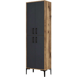 Hanah Home Παπουτσοθήκη Μοριοσανίδας Ανθρακί M60xΠ35xY200cm 845HCT4101