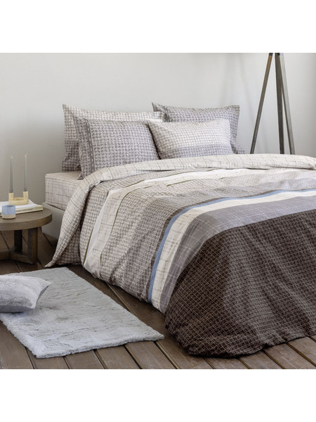 Nima Σετ Σεντόνια Υπέρδιπλα Βαμβακερά 240x260 Sharp Beige Brown