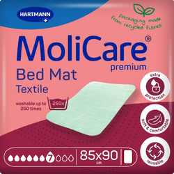 Hartmann MoliCare Premium Bed Mat Textile Υποσέντονα Ακράτειας Πολλαπλών Χρήσεων 7 Σταγόνες 85x90cm 10τμχ