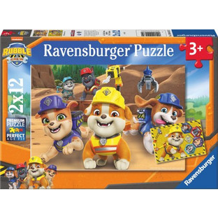 Παιδικό Puzzle Ravensburger Paw Patrol Rubble & Crew 2x12 Κομμάτια