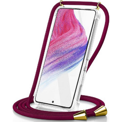 Ancus Crossbody Back Cover Clear/Burgundy (iPhone 16 Plus)