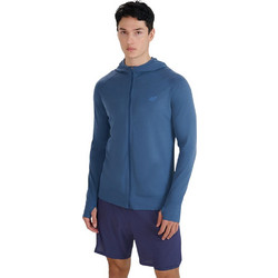 4F Ανδρική Ζακέτα Fleece με Κουκούλα και Φερμουάρ Μπλε 4FWSS25TFSWM544-32M