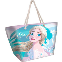 Karactermania Frozen 2 Υφασμάτινη Τσάντα Θαλάσσης Ώμου Γαλάζια 37x52cm