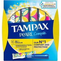Tampax Pearl Compak Regular Ταμπόν με Απλικατέρ για Κανονική Ροή 2 Σταγόνες 16τμχ