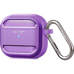 Spigen Rugged Armor Θήκη Σιλικόνης με Γάντζο για Apple AirPods 3 Λιλά