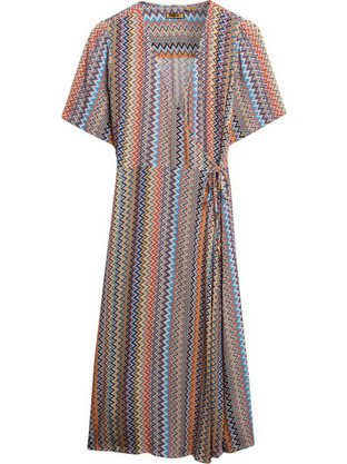 Superdry Midi Καλοκαιρινό Καθημερινό Φόρεμα Κρουαζέ Μεταξωτό Πολύχρωμο W8011923A-D8Z
