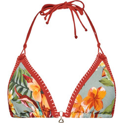 Banana Moon Bikini Top Τριγωνάκι Floral Γκρι Κόκκινο BLUCO-AYANNA-JQU97