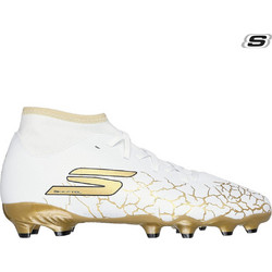 Skechers SKX High FG 252065L-WBGD Παιδικά Ποδοσφαιρικά Παπούτσια με Τάπες και Καλτσάκι Λευκά