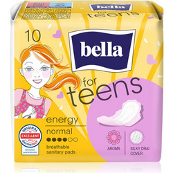 Bella For Teens Energy Normal Σερβιέτες με Φτερά για Κανονική Ροή 4 Σταγόνες 10τμχ