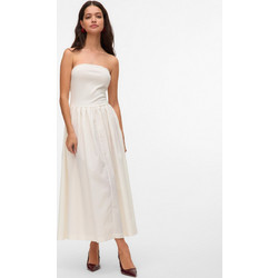 Vero Moda Midi Καλοκαιρινό Βραδινό Φόρεμα Εκρού 10327409
