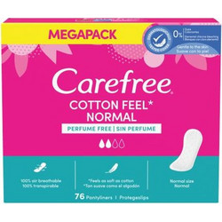 Carefree Cotton Feel Normal Σερβιετάκια για Ελαφριά Ροή 2 Σταγόνες 76τμχ