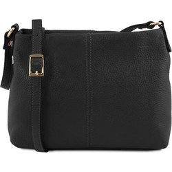 Tuscany Leather Γυναικεία Τσάντα Χιαστί Δερμάτινη Μαύρη με Στενό Λουρί TL141720