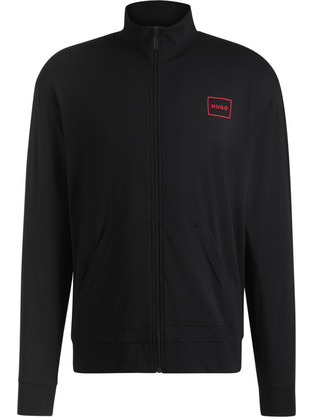 Hugo Boss Ανδρική Ζακέτα Φούτερ με Φερμουάρ Μαύρη 50525245-001