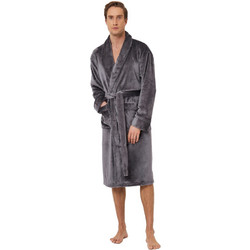 Aruelle Χειμωνιάτικη Ανδρική Ρόμπα Fleece με Κουμπιά Ανθρακί 39.01.10.003